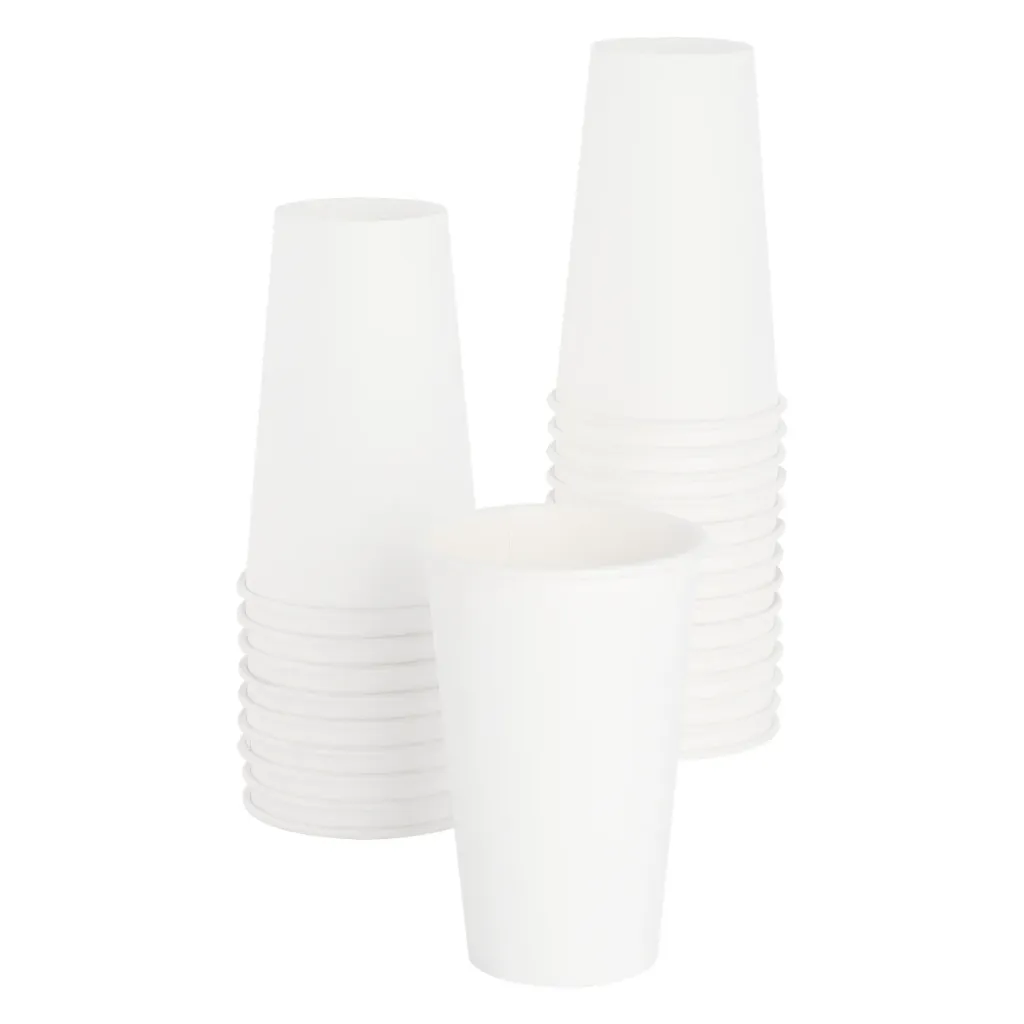 [C-K516W] 16 oz Paper Coffee Cups | White | 90 mm