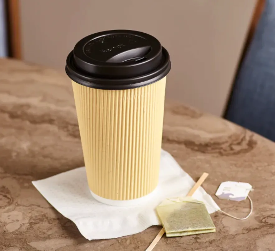 [C-KDL516B-PP] 10-24 oz Paper Coffee Cup Lids | 90 mm | Black